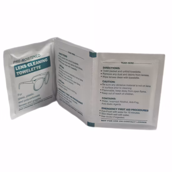 Brillenreinigungs-Feuchttücher und feuchte, trockene Bildschirmreinigungstücher